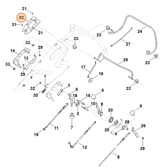 Osłona blaszana, str. prawa, Stihl 63787631605