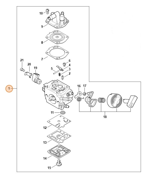 Gaźnik HDA-348A, Stihl 41481200603