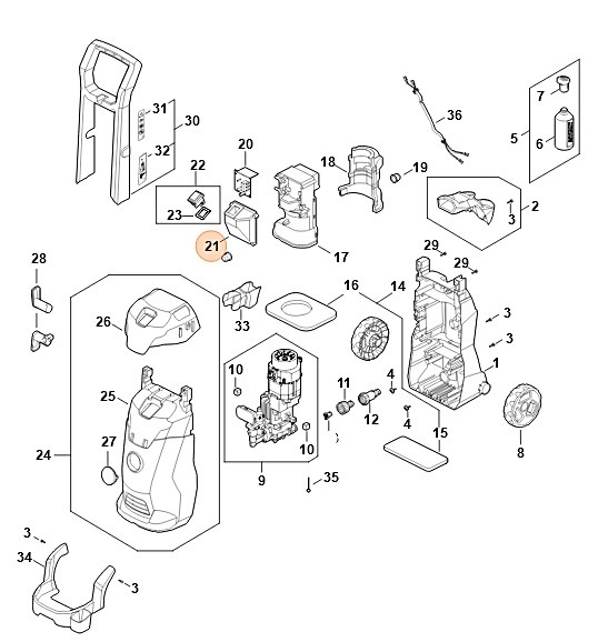 Obudowa przełącznika, Stihl RE024301115