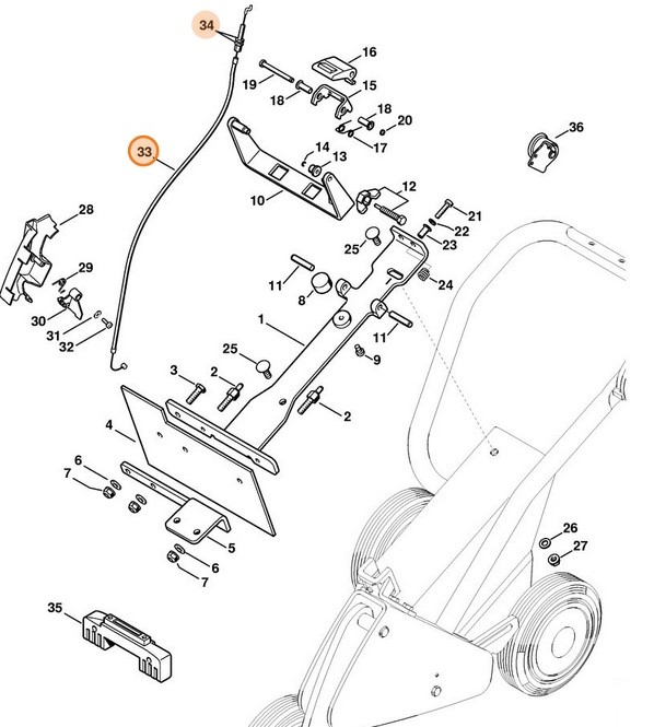 Cięgno sterowania główną przepustnicą, Stihl 42241801100