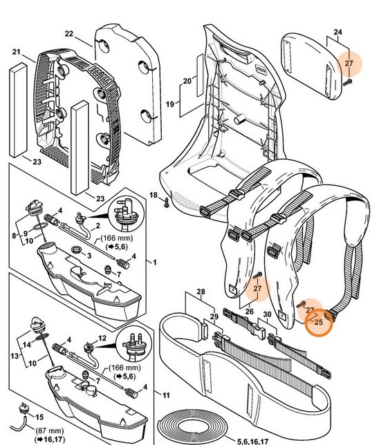 Pas nośny, prawa strona, Stihl 42827109020