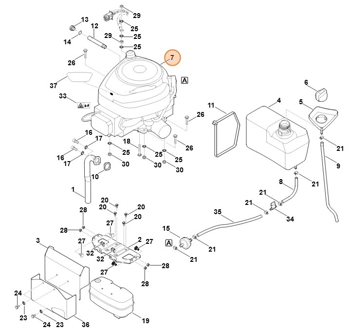 B&S, silnik czterosuwowy 31R507-0008-B5, Stihl 61700111801