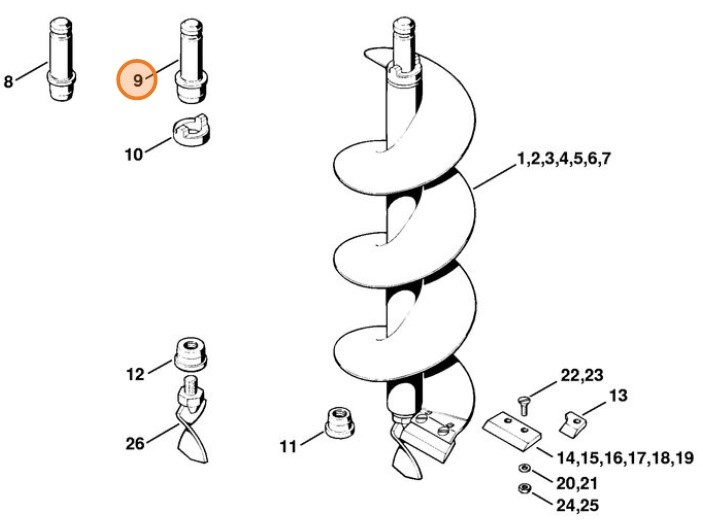 Końcówka wysięgnika Ø 250 - 350 mm, Stihl 44016821010