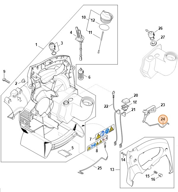 Cięgno sterowania główną przepustnicą, Stihl 42291821501