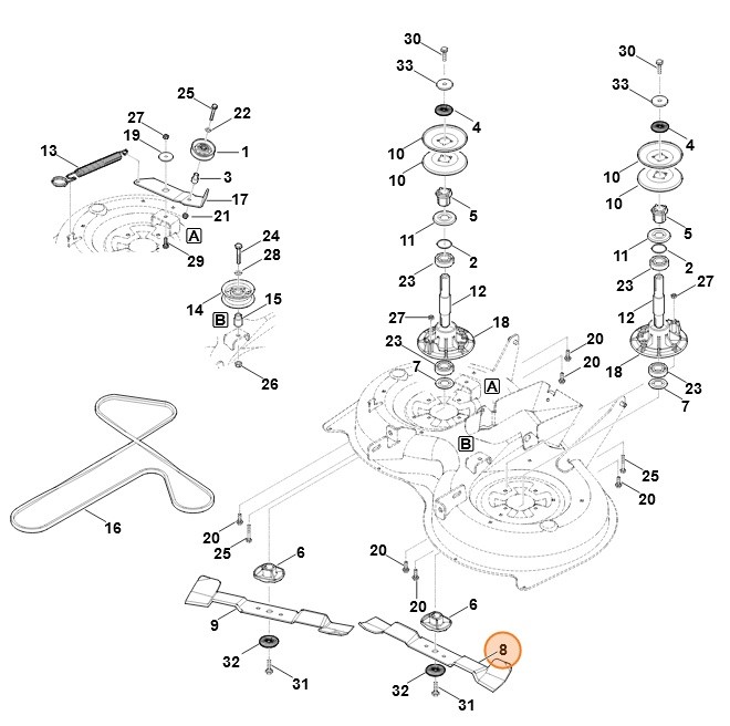 Nóż lewy, Stihl 61607020100