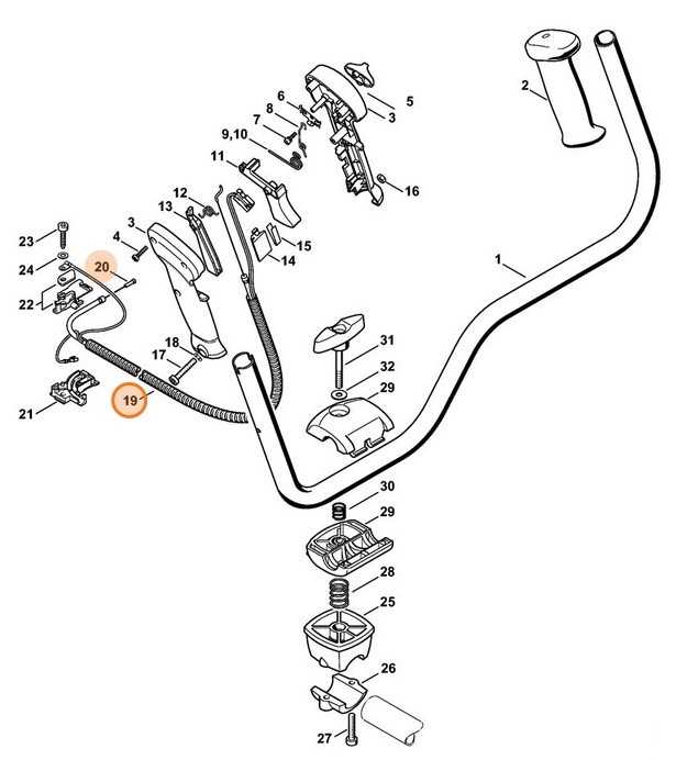 Cięgno sterowania główną przepustnicą, Stihl 41281801112