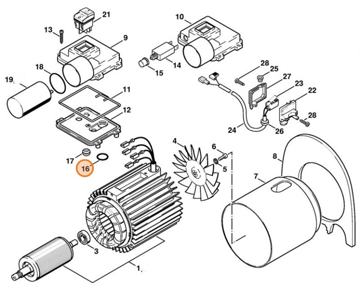 Okrągły pierścień uszczelniający 19x2, Stihl 96459457628