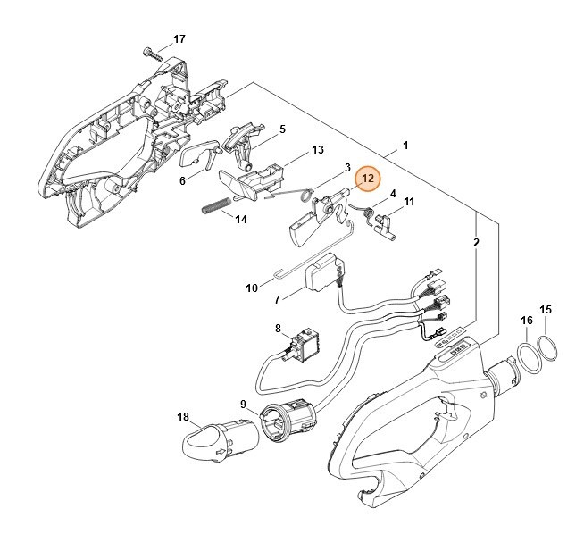 Dźwignia przełącznika, Stihl 48694352400