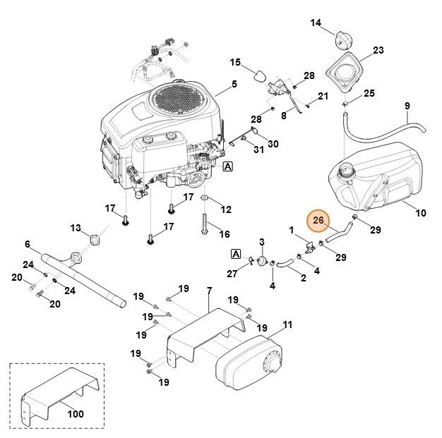 Giętki przewód paliwowy, Stihl 00003580808