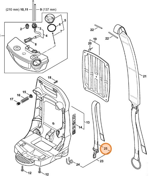 Haczyk z zamknięciem karabinkowym i pasem, Stihl 42447106900