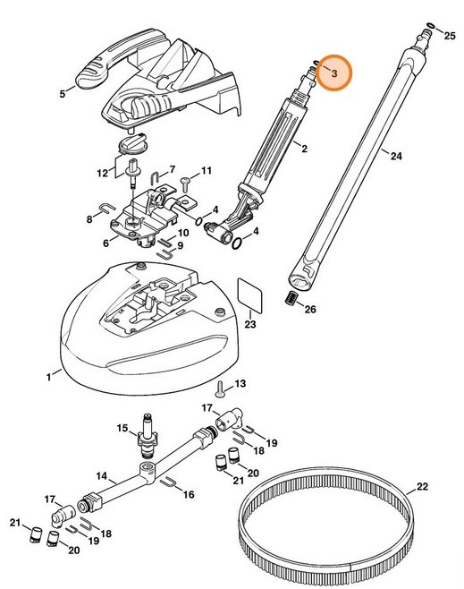 Okrągły pierścień uszczelniający 9,3x2,4, Stihl 96459487501