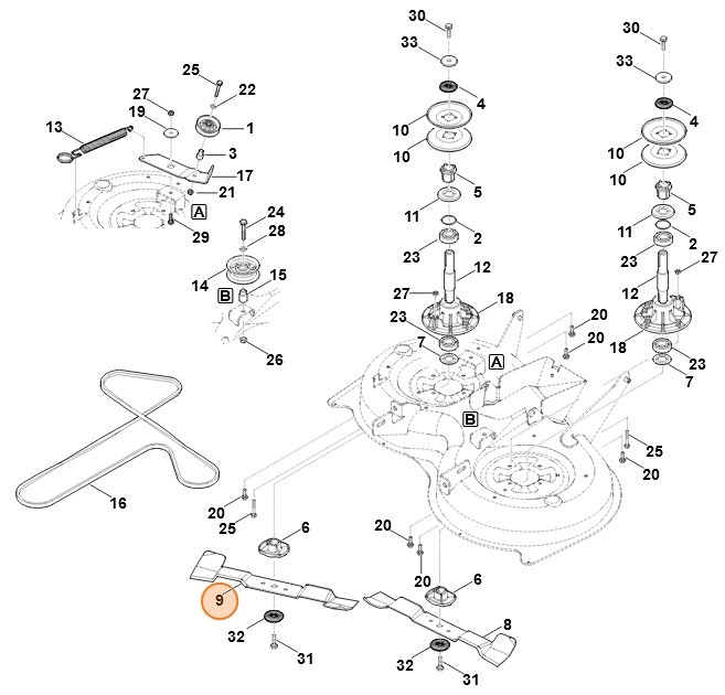 Nóż prawy, Stihl 61607020105