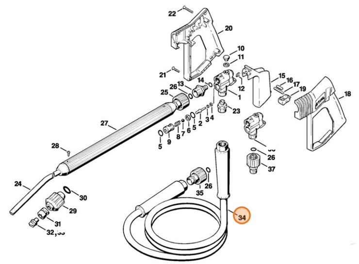 Wąż wysokociśnieniowy 10 m, Stihl 49255000810