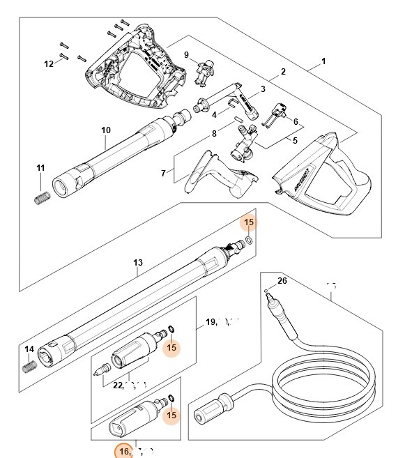 Dysza o płaskim profilu strumienia, Stihl RE015300025