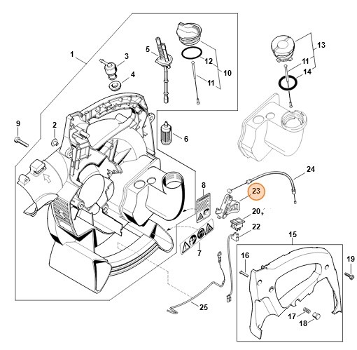 Dźwignia sterowania główną przepustnicą, Stihl 42291821005