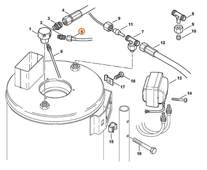 Wąż wysokociśnieniowy DN 2, 800 mm, Stihl 47525200601