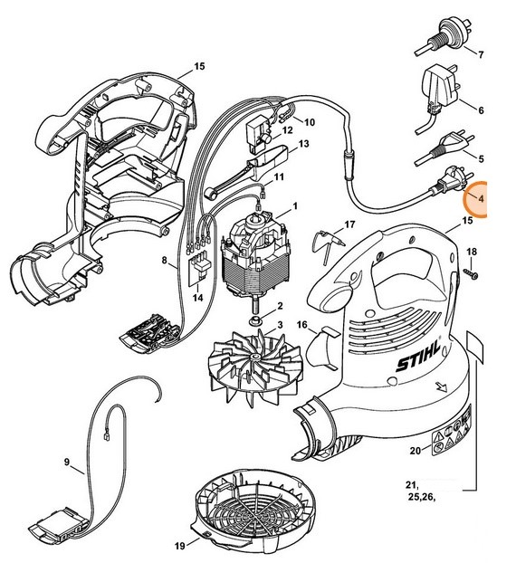Wiązka kabli Europa, Stihl 48114403011