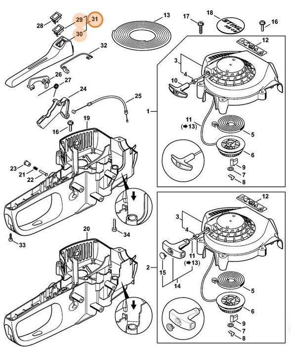 Okładzina uchwytu, Stihl 42287900650