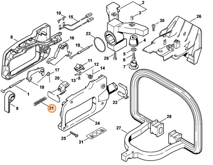 Sprężyna dociskowa, Stihl 00009970724