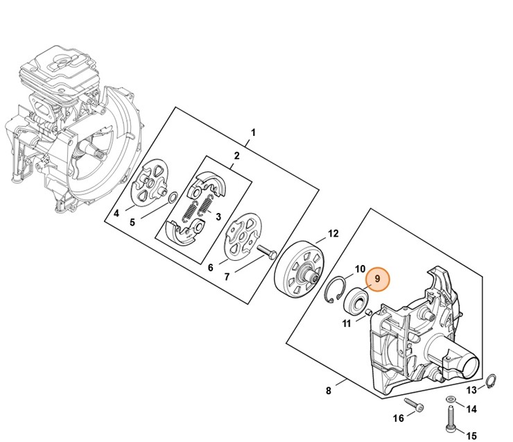 Łożysko toczne 6202-2RS, Stihl 95030037452
