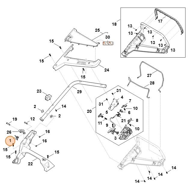 Sprężyna ramieniowa, Stihl 00007034900