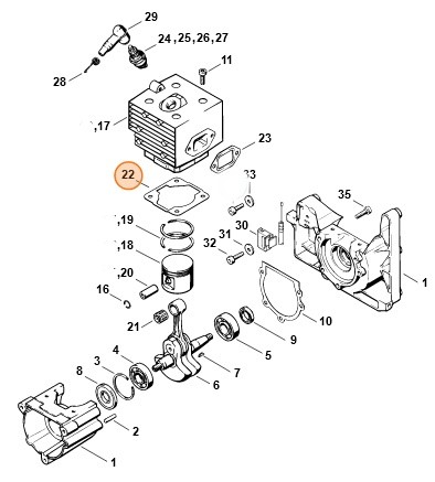 Uszczelka cylindra, Stihl 42030292300