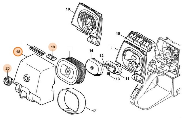 Pokrywa filtra, Stihl 11281401001