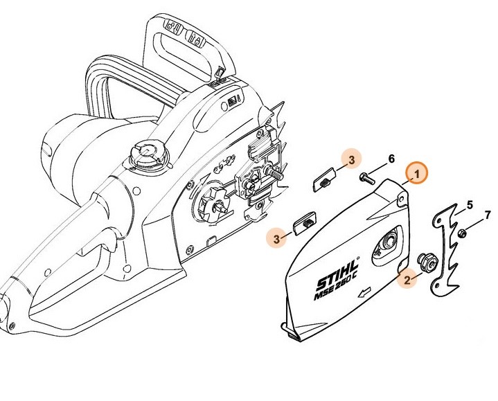 Pokrywa koła napędu łańcucha, Stihl 12106401700