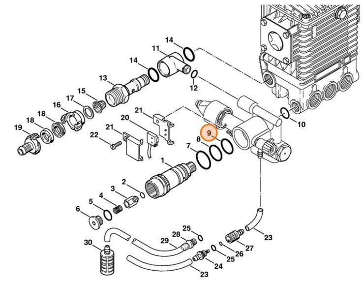 Okrągły pierścień uszczelniający 23,47x2,62-NBR70, Stihl 96459457710