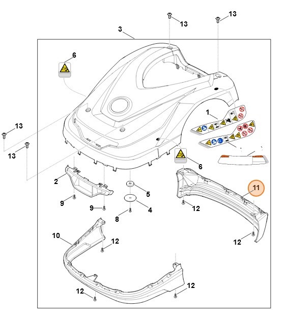 Listwa ochronna tylna, Stihl 63027067305