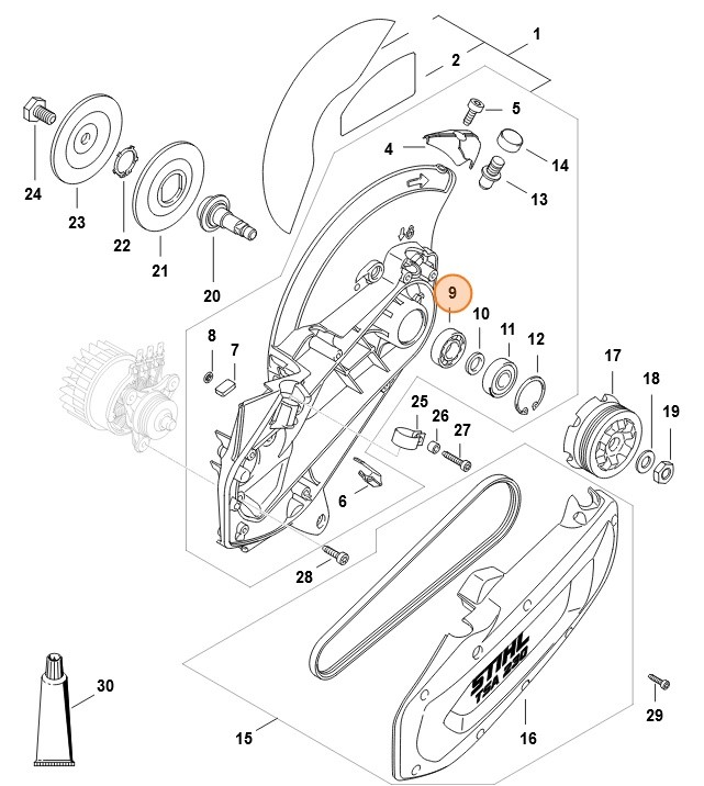 Łożysko kulkowe 6002-Z-RS, Stihl 95030035242