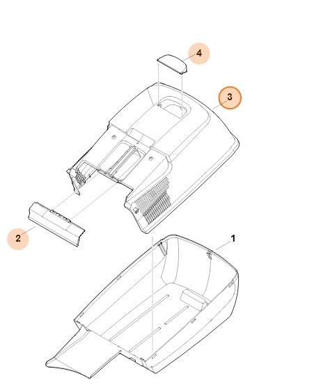 Górna część kosza na trawę, Stihl 63717602104