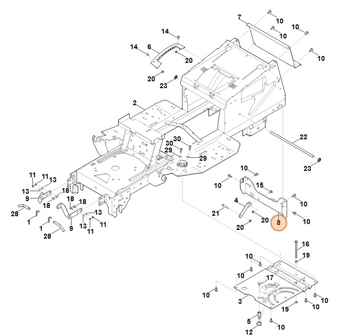 Ściana tylna na dole, Stihl 61657631105
