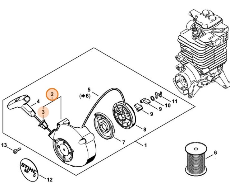 Pokrywa urządzenia rozruchowego, Stihl 42821900400