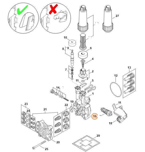 Tłok sterujący 220 V, Stihl 49505100305