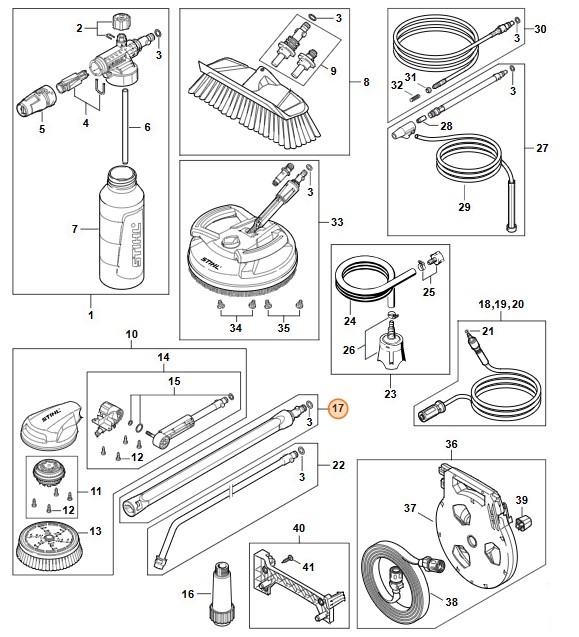Lanca natryskowa prosta 0,43 m, 49105000901