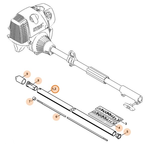Wysięgnik Ø 25,4 mm, Stihl 42437107121