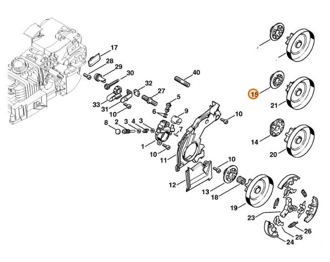 Ślimak 1/4" 8Z, Stihl 11296407102