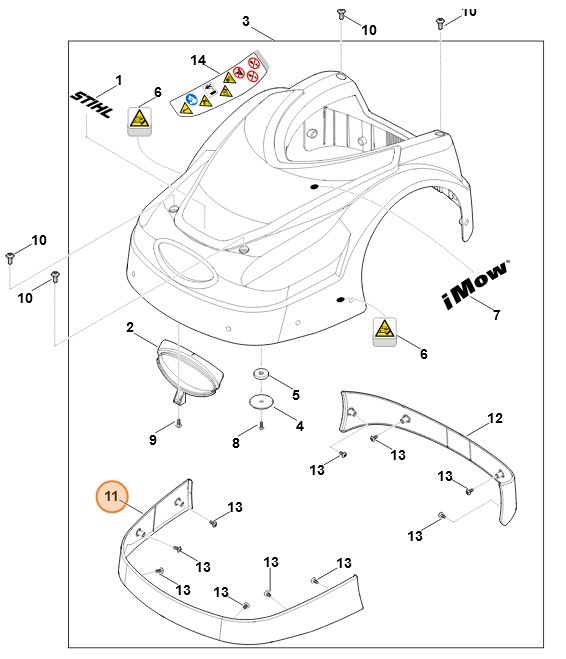 Listwa ochronna przednia, Stihl 63017067300