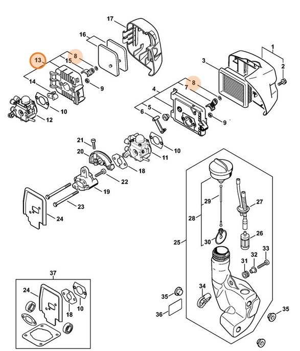 Obudowa filtra, Stihl 41401402801