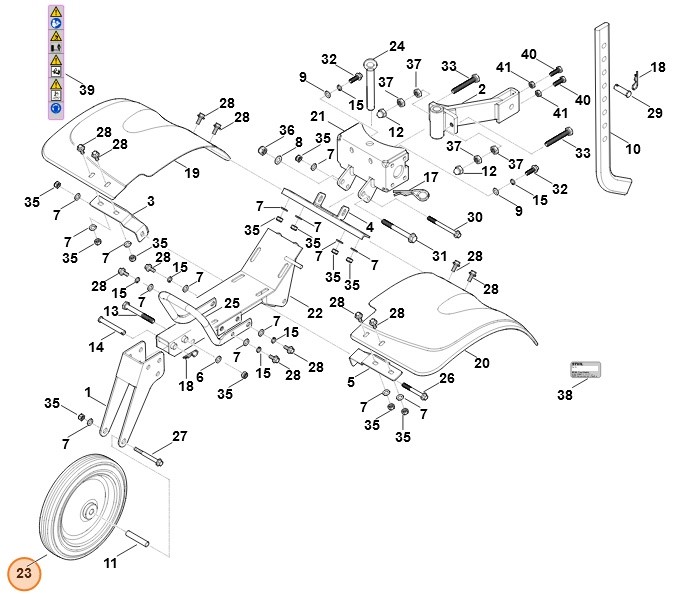 Koło kompl., Stihl 62517401402