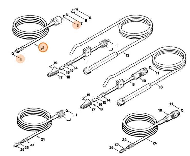 Wąż wysokociśnieniowy 16 m, Stihl 49155000805