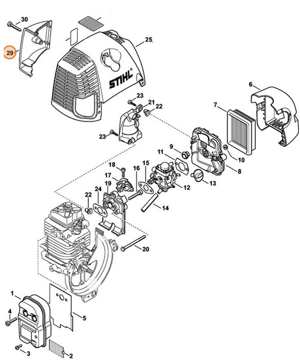 Pokrywa sterowania przepływem powietrza, Stihl 43130800900