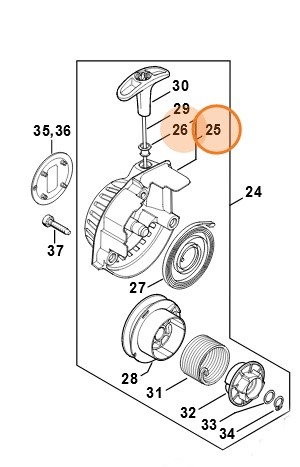 Pokrywa urządzenia rozruchowego, Stihl 41491900400