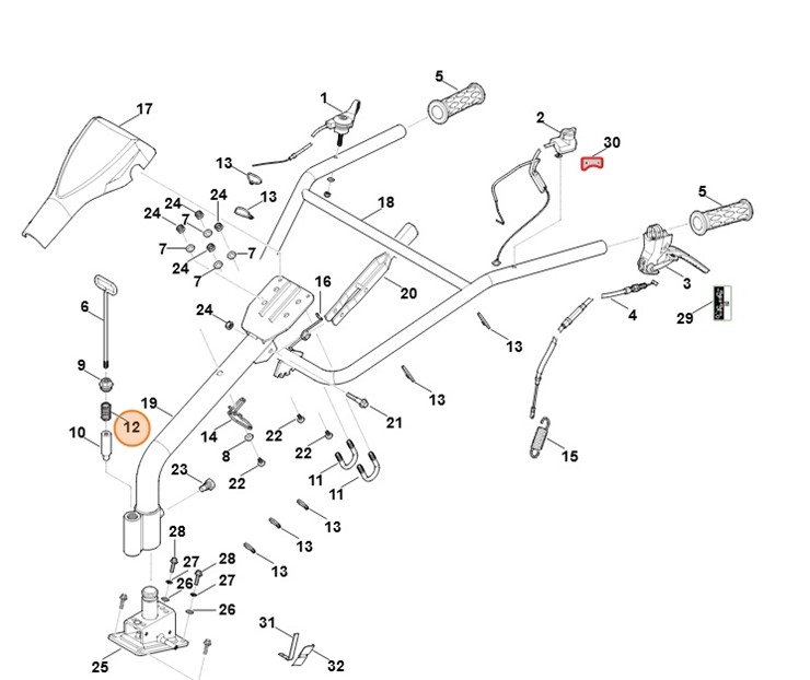 Sprężyna dociskowa, Stihl 62507162400