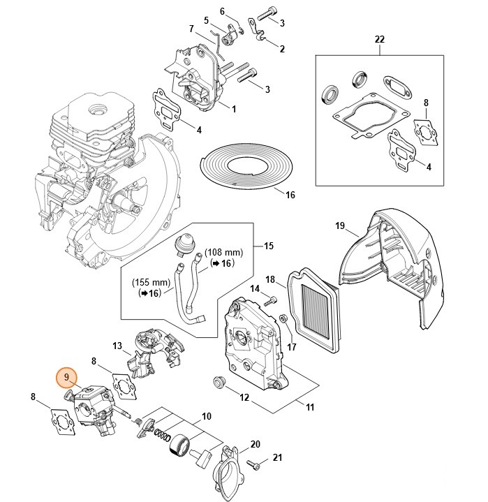 Gaźnik HDA-348A, Stihl 41481200603