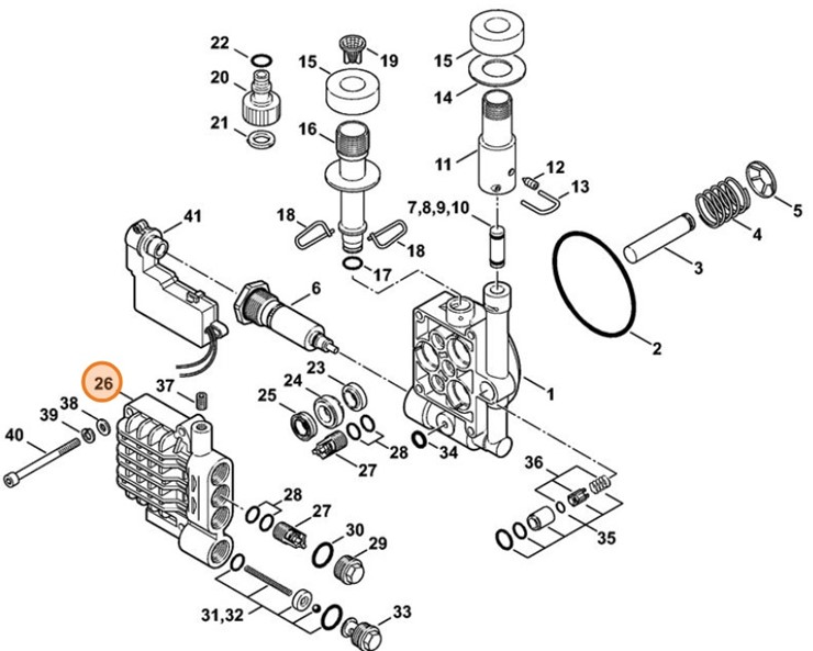 Blok zaworowy, Stihl 47657011200