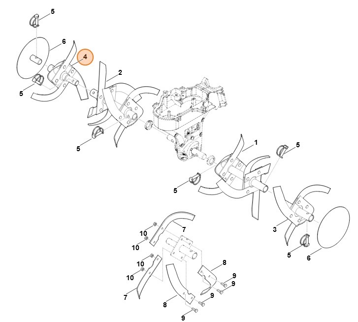 Zespół roboczy kompl., zewn. prawy, Stihl 62427100215