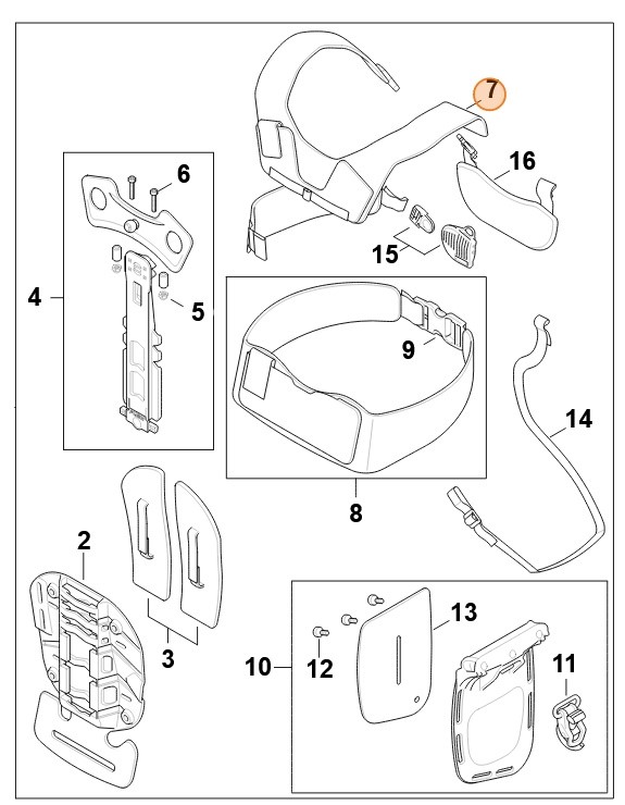 Podwójny nośny pas barkowy, Stihl 00007108801