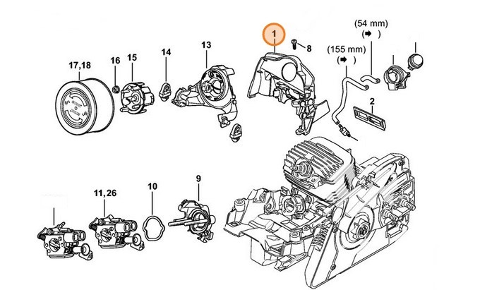 pokrywa sterowania przepływem powietrza, Stihl 11410873005